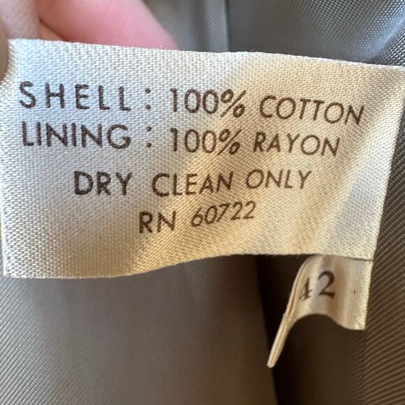 Vintage Sanyo Carol Cohen Made in Japan Khaki Trench Coat Size 42 - Picture 11 of 11